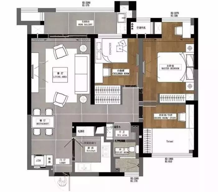 100现代三房装修效果图,现代轻奢居家装修案例效果图-美广网(图1)
