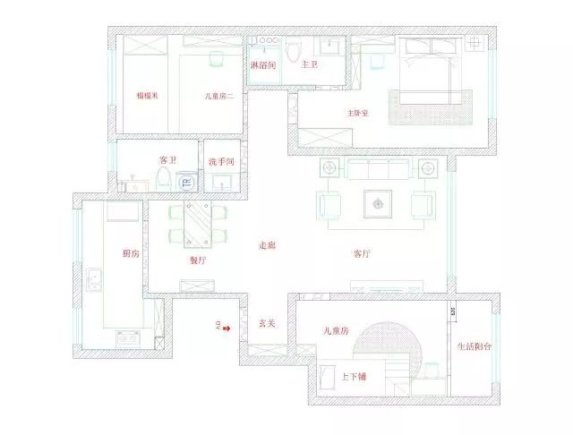 142美式四房装修效果图,142美式大四室装修案例效果图-美广网(图1)