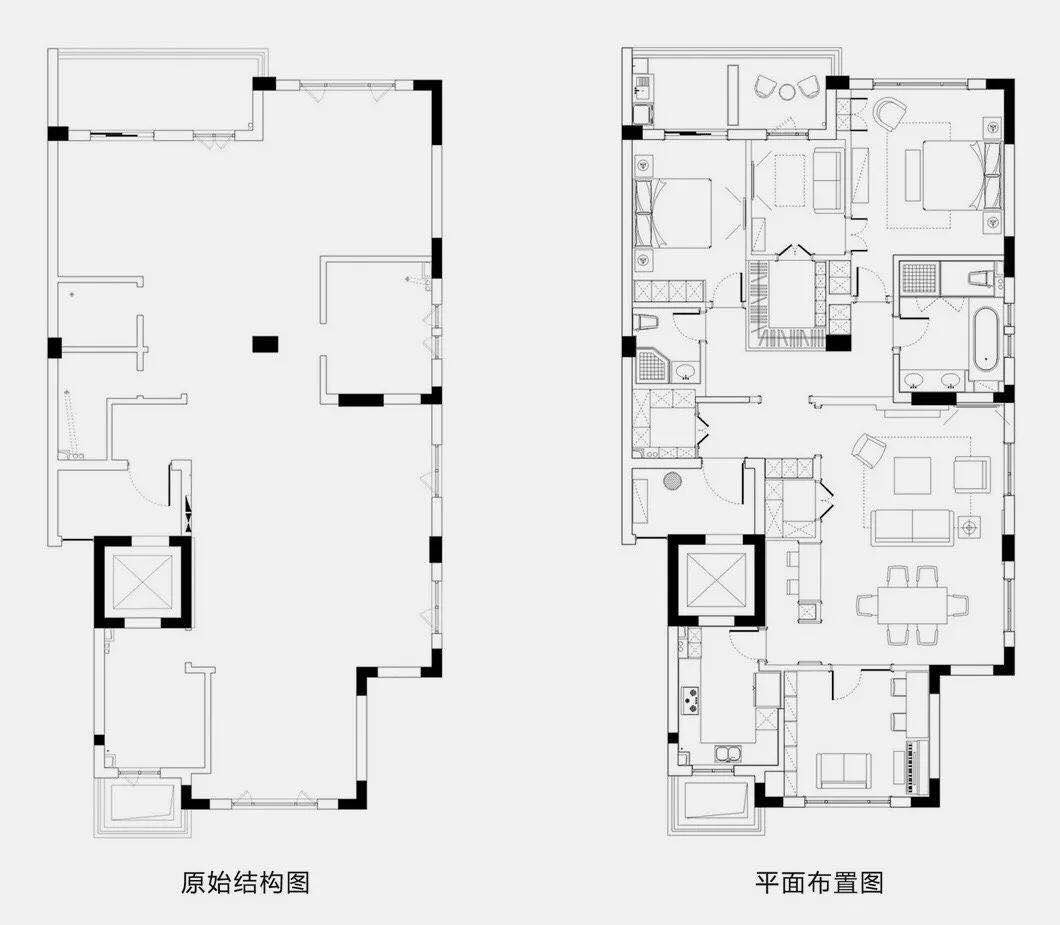 180美式大平层装修效果图,邂逅新美式装修案例效果图-美广网