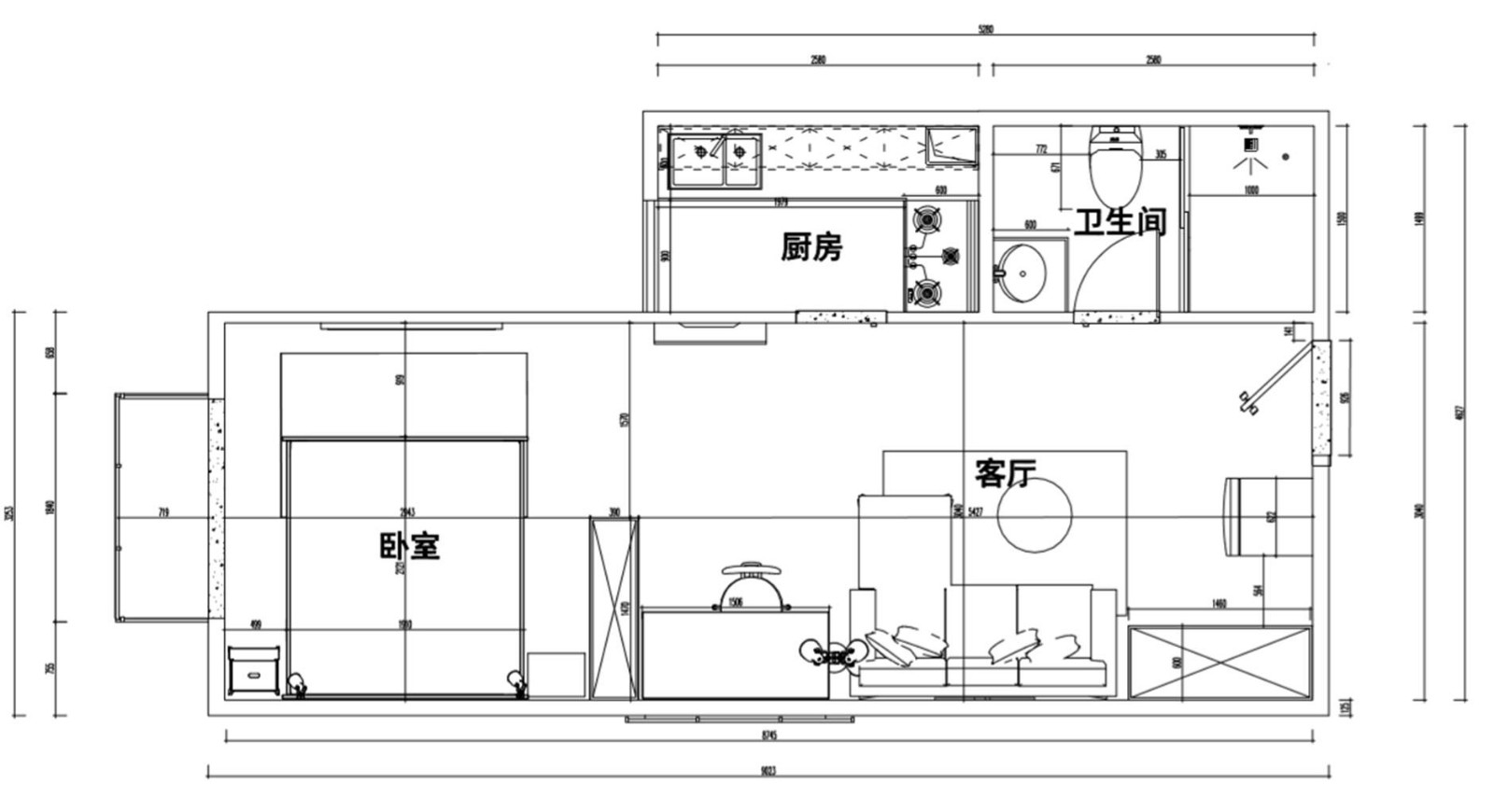 30北欧小户型/一房装修效果图,优美的风笛歌声装修案例效果图-美广网(图1)