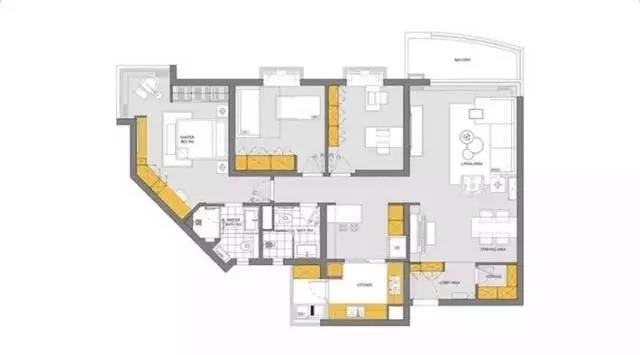 138混搭三房装修效果图,混搭北欧风装修案例效果图-美广网