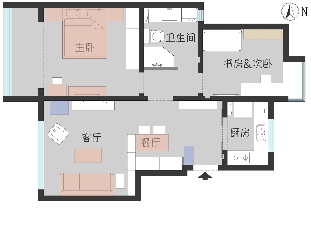 109北欧三房装修效果图,将北欧风做到恰当才叫格调装修案例效果图-美广网