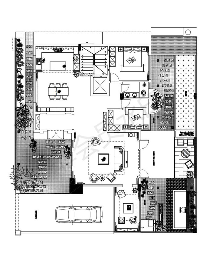 397现代三房装修效果图,优野装修案例效果图-美广网