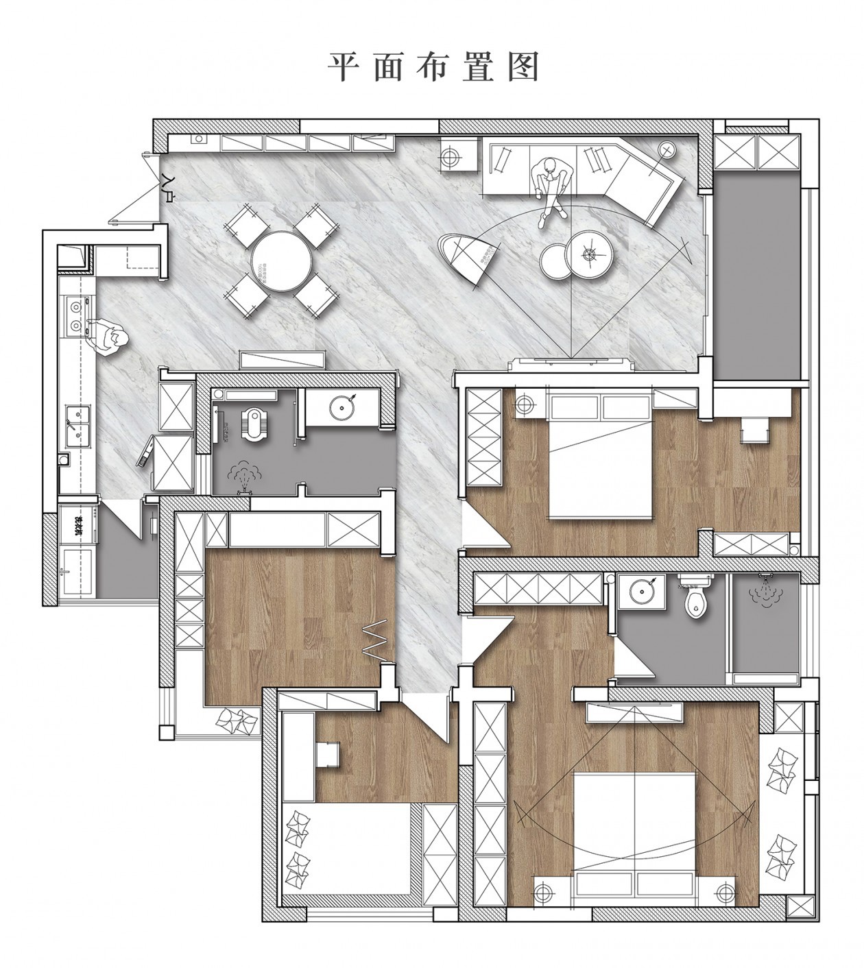 130现代三房装修效果图,烟火气与ga级感的平衡点装修案例效果图-美广网(图1) 130现代三房装修效果图,烟火气与ga级感的平衡点装修案例效果图-美广网(图1)