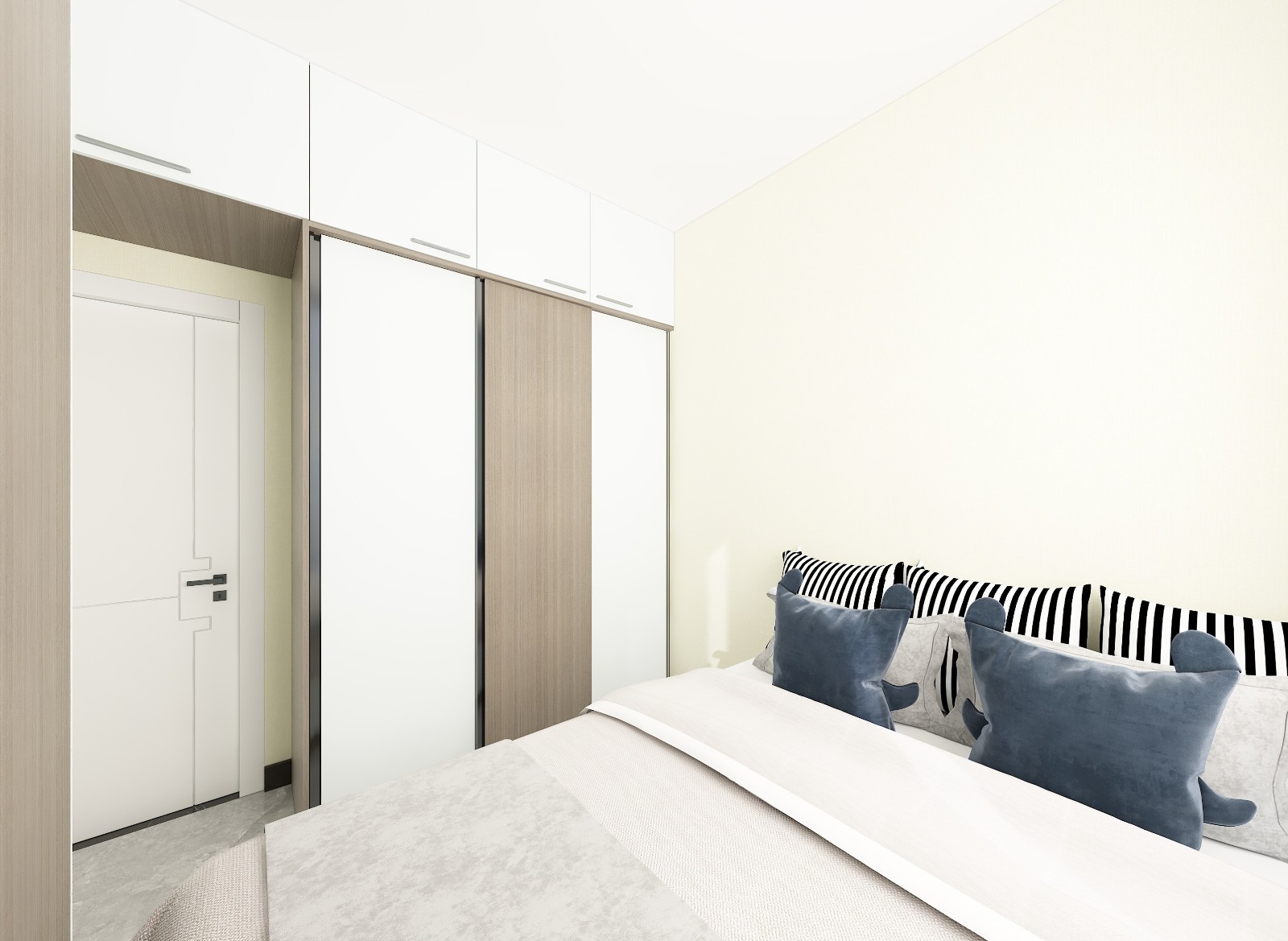 53现代两房装修效果图,53平简约风装修案例效果图-美广网(图6)