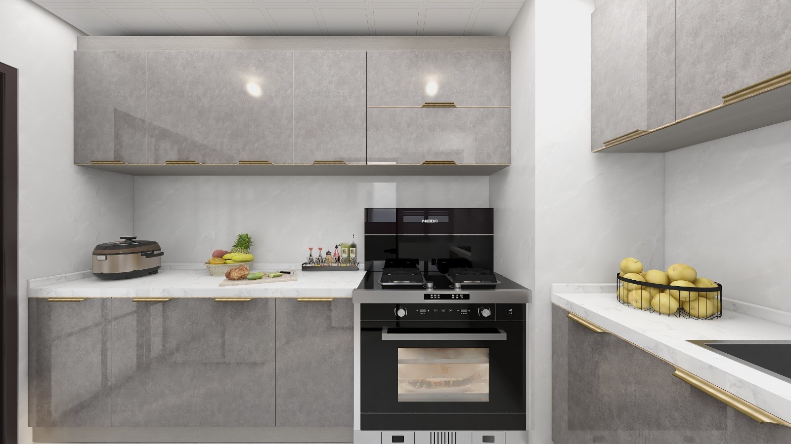 53现代两房装修效果图,53平简约风装修案例效果图-美广网(图7)