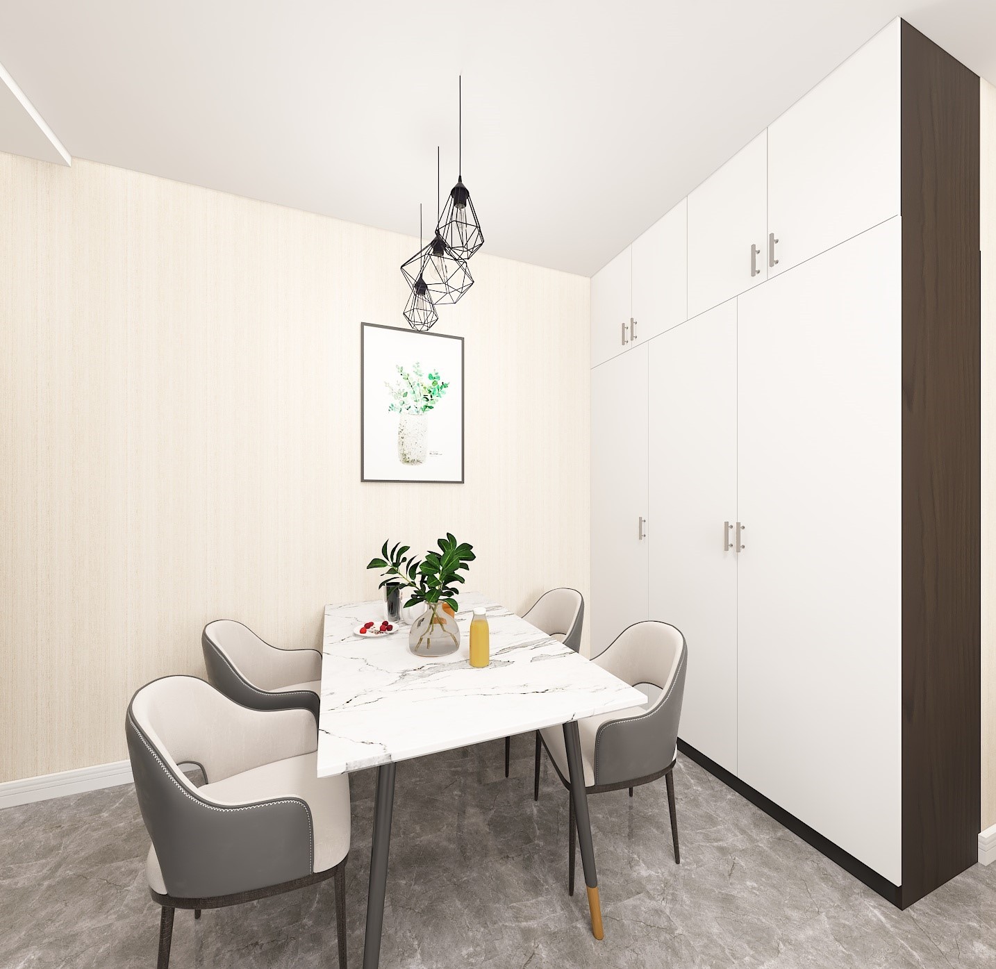 53现代两房装修效果图,53平简约风装修案例效果图-美广网(图10)