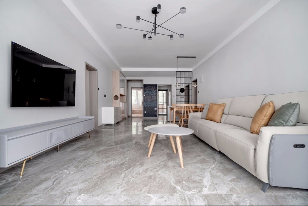 116简欧两房装修效果图,明亮家居装修案例效果图-美广网(图2)