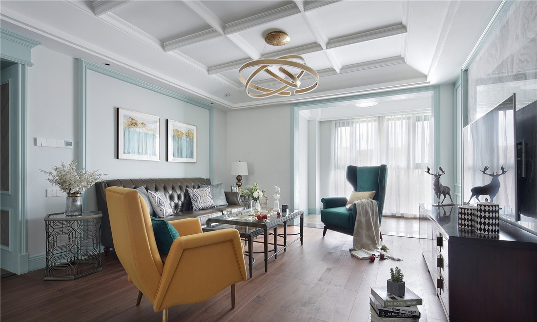 160美式四房装修效果图,彰显轻奢典雅的品质生活装修案例效果图-美广网(图4)
