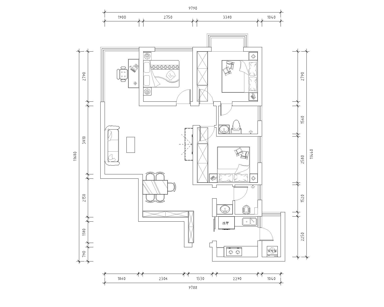 120现代三房装修效果图,抵制不住的牛油果绿装修案例效果图-美广网(图1)