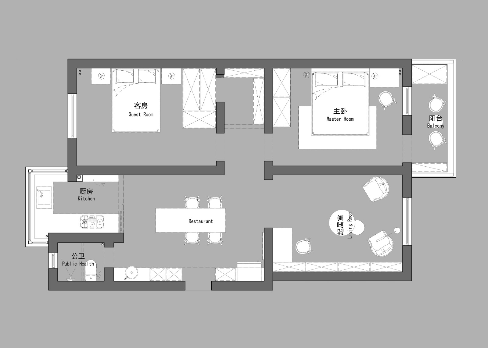 108现代三房装修效果图,理想生活的现实化装修案例效果图-美广网