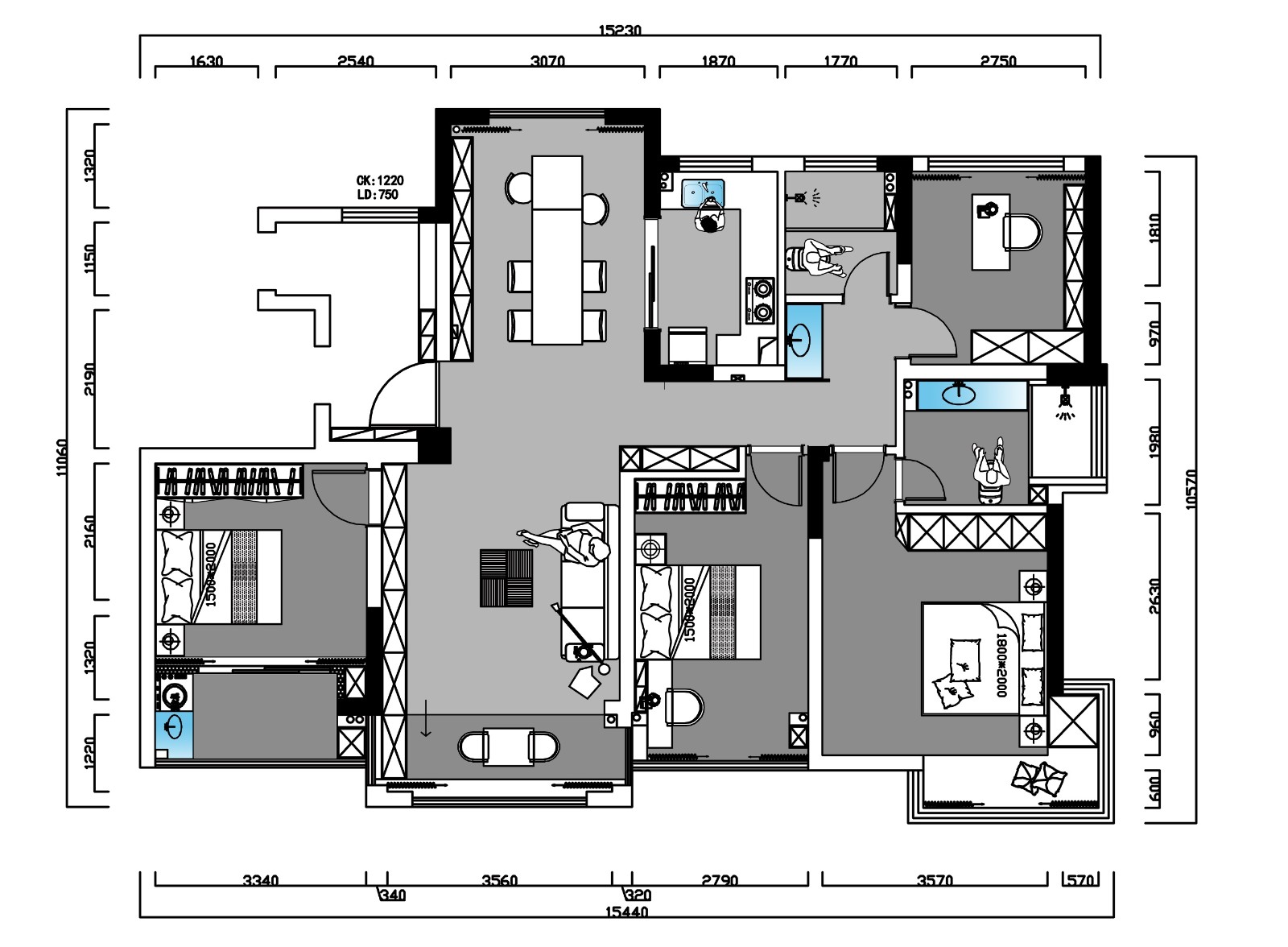 130现代三房装修效果图,惊艳时光的优雅装修案例效果图-美广网(图1)