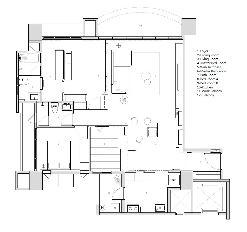 80现代两房装修效果图,现代简约居家装修案例效果图-美广网(图1)