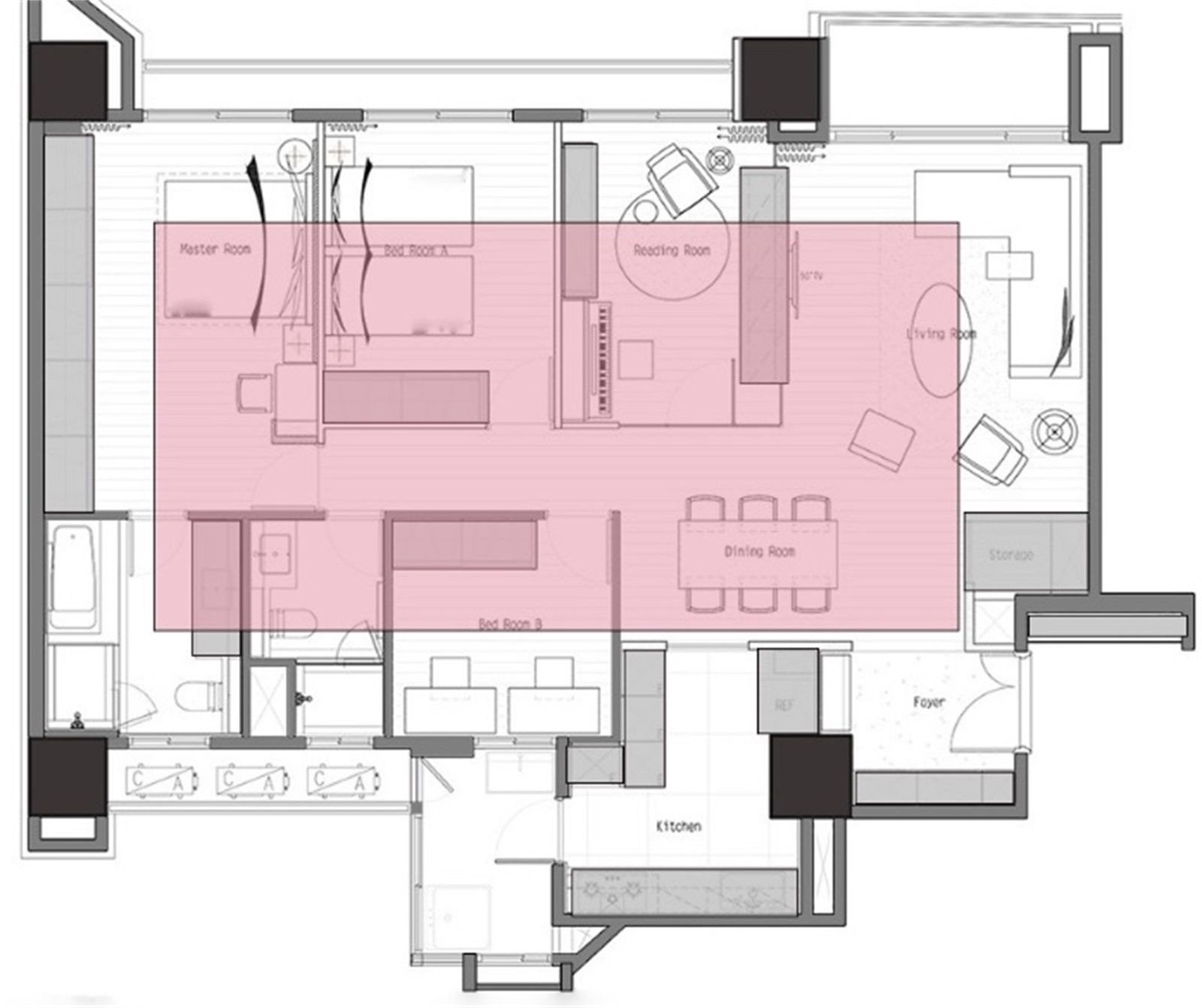 130现代三房装修效果图,有质感的都市生活装修案例效果图-美广网