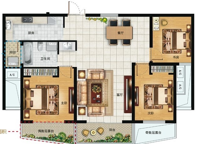 100现代三房装修效果图,简约精致,细腻装修案例效果图-美广网(图1) 100现代三房装修效果图,简约精致,细腻装修案例效果图-美广网(图1)