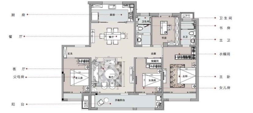 121现代三房装修效果图,蔓延着爱意满屋装修案例效果图-美广网(图1)