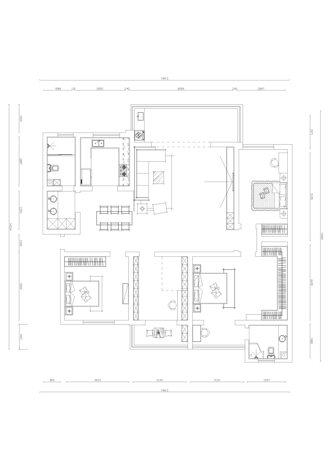 140现代四房装修效果图,双流财政局装修案例效果图-美广网