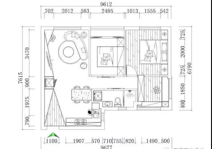 86工业两房装修效果图,工业风——炫装修案例效果图-美广网(图1)