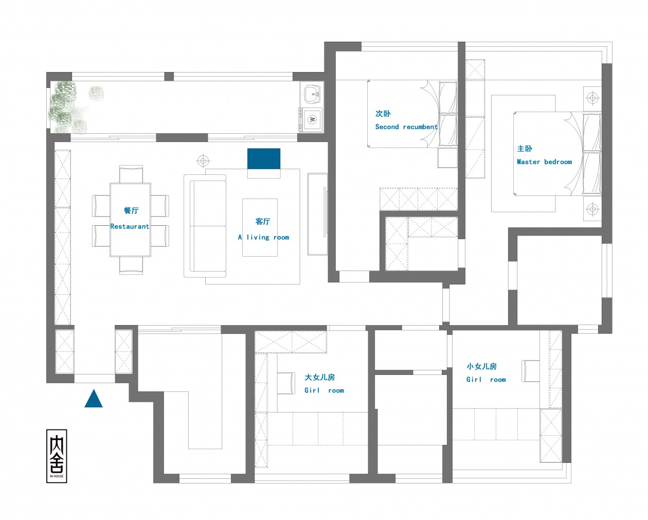 128现代四房装修效果图,给父母精装的居住空间装修案例效果图-美广网