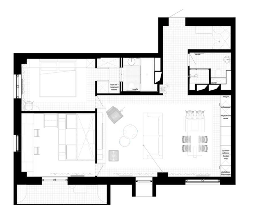 80北欧两房装修效果图,黑白经典北欧装修案例效果图-美广网(图1)