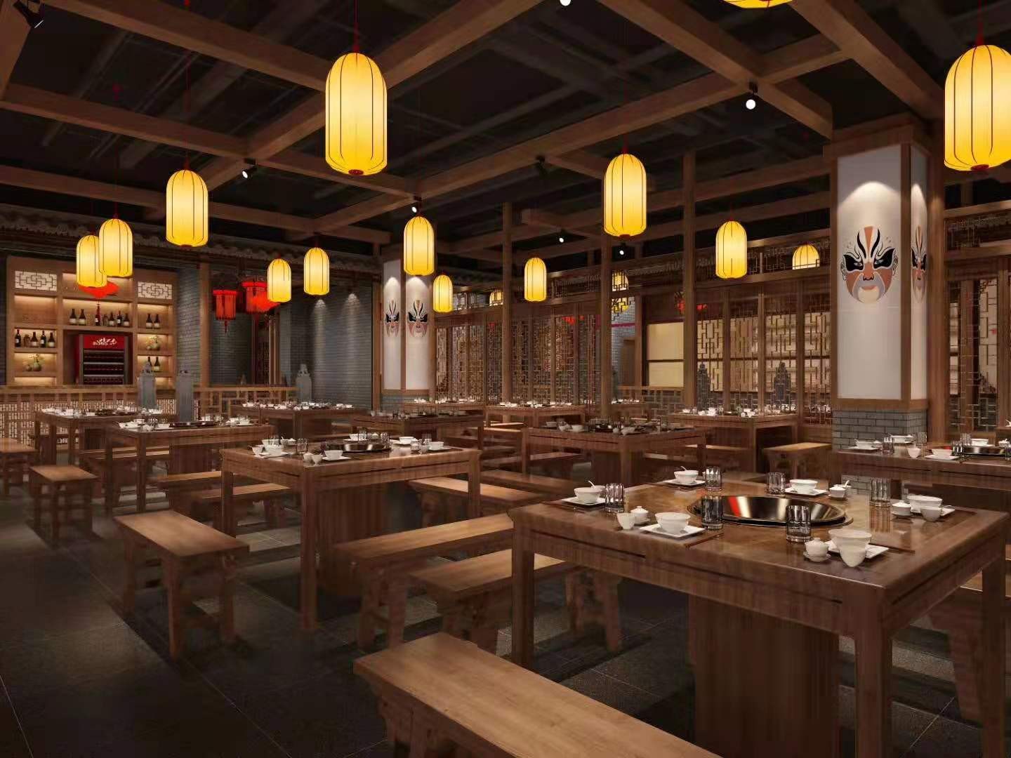 525中式商铺装修装修效果图,小龙坎火锅装修案例效果图-美广网(图3) 525中式商铺装修装修效果图,小龙坎火锅装修案例效果图-美广网(图3)