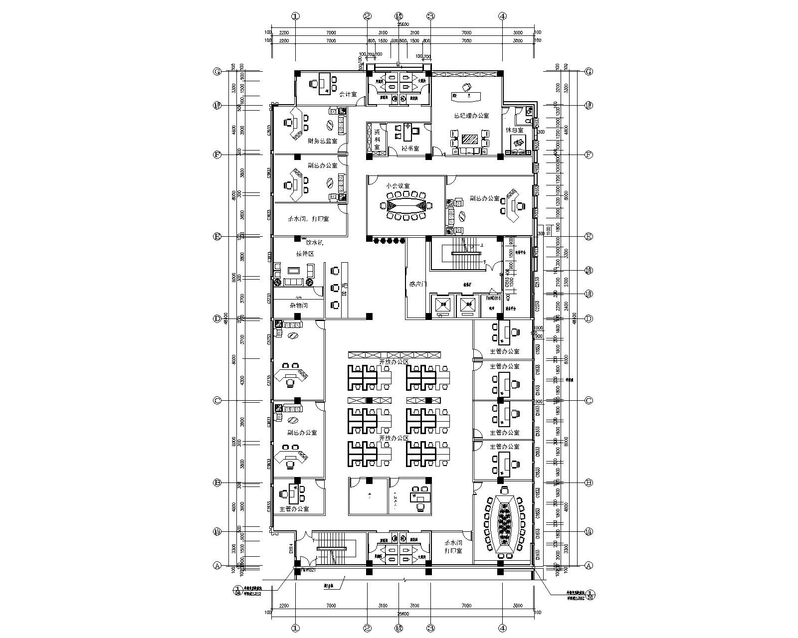 1160现代办公空间装修效果图,电子商务办公室装修案例效果图-美广网