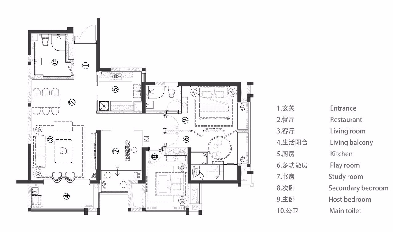 200现代大平层装修效果图,现代风室内装修装修案例效果图-美广网