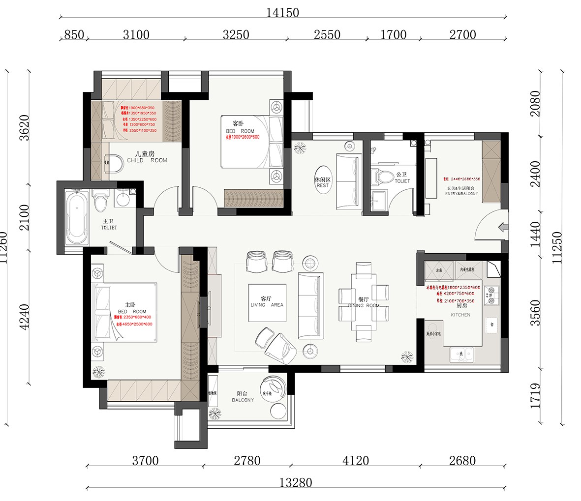 120美式三房装修效果图,“蓉城”里的美式家居装修案例效果图-美广网(图1)
