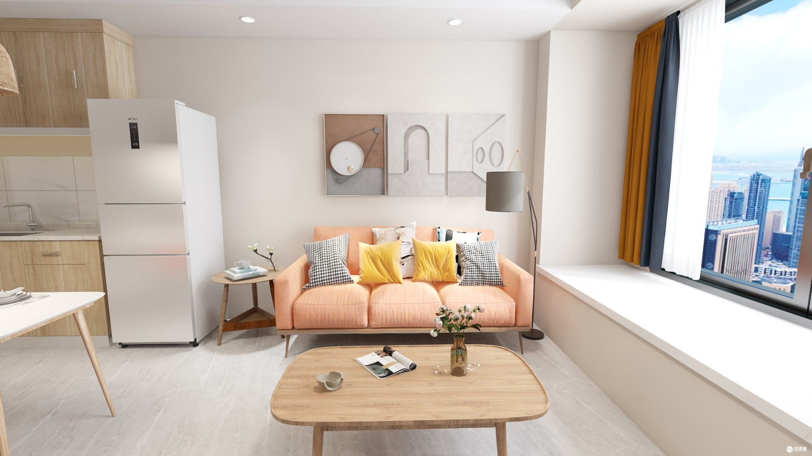 31现代小户型/一房装修效果图,现代北欧长治南阳御龙府装修案例效果图-美广网(图3)