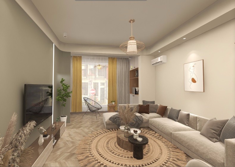 100混搭三房装修效果图,邛崃未崃时光装修案例效果图-美广网(图2)