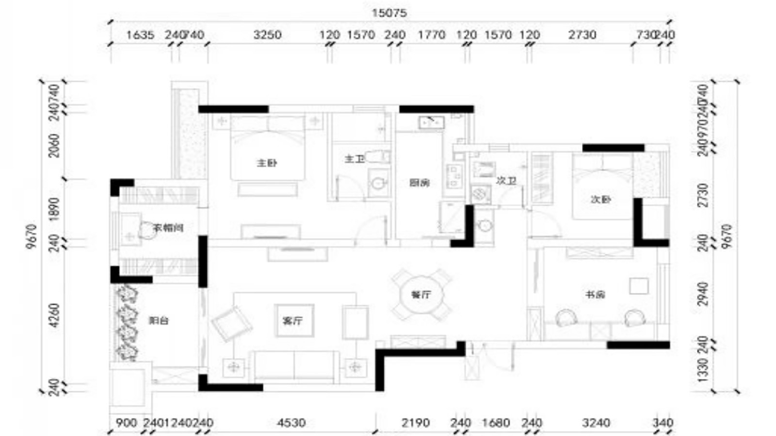 67现代两房装修效果图,打造有格调的家装修案例效果图-美广网(图1)