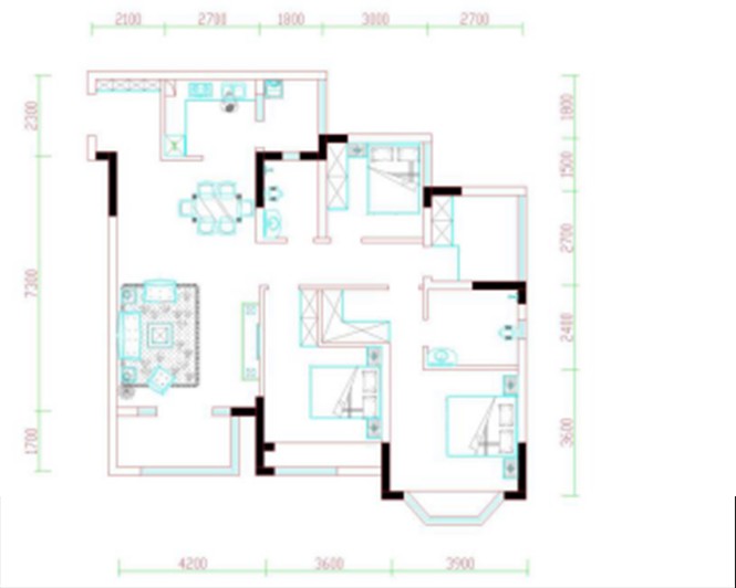 107欧式三房装修效果图,北大资源1898欧式豪华装修案例效果图-美广网(图1)