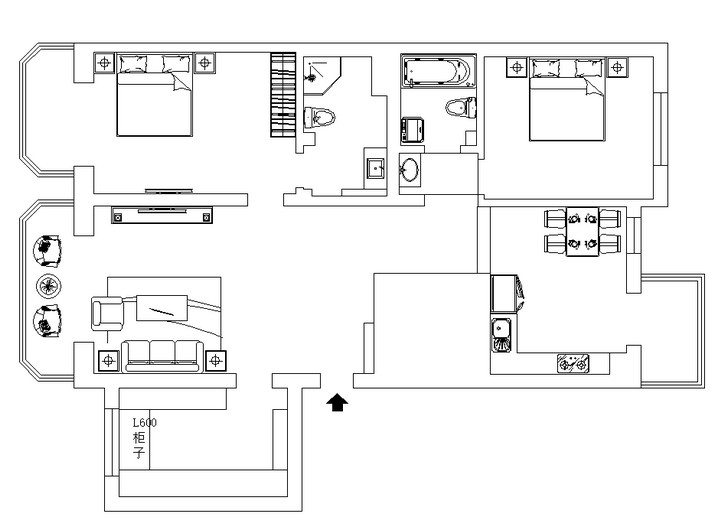 60简欧两房装修效果图,简约-灰意装修案例效果图-美广网(图1)