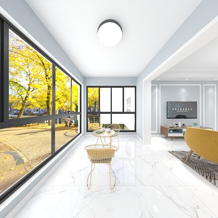 120现代三房装修效果图,美茵庄园套三装修案例效果图-美广网(图5)