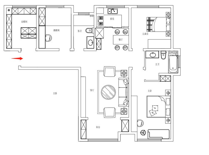 145现代四房装修效果图,原木色+灰色的温馨空间装修案例效果图-美广网(图1)