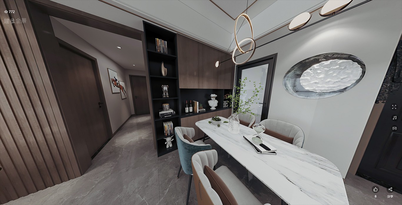 110现代三房装修效果图,现代简约风格装修案例效果图-美广网(图3)