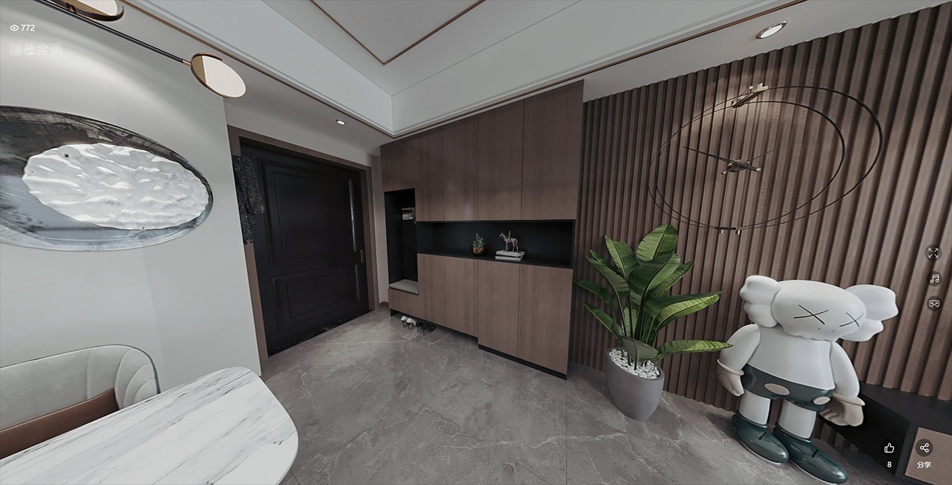 110现代三房装修效果图,现代简约风格装修案例效果图-美广网(图4)