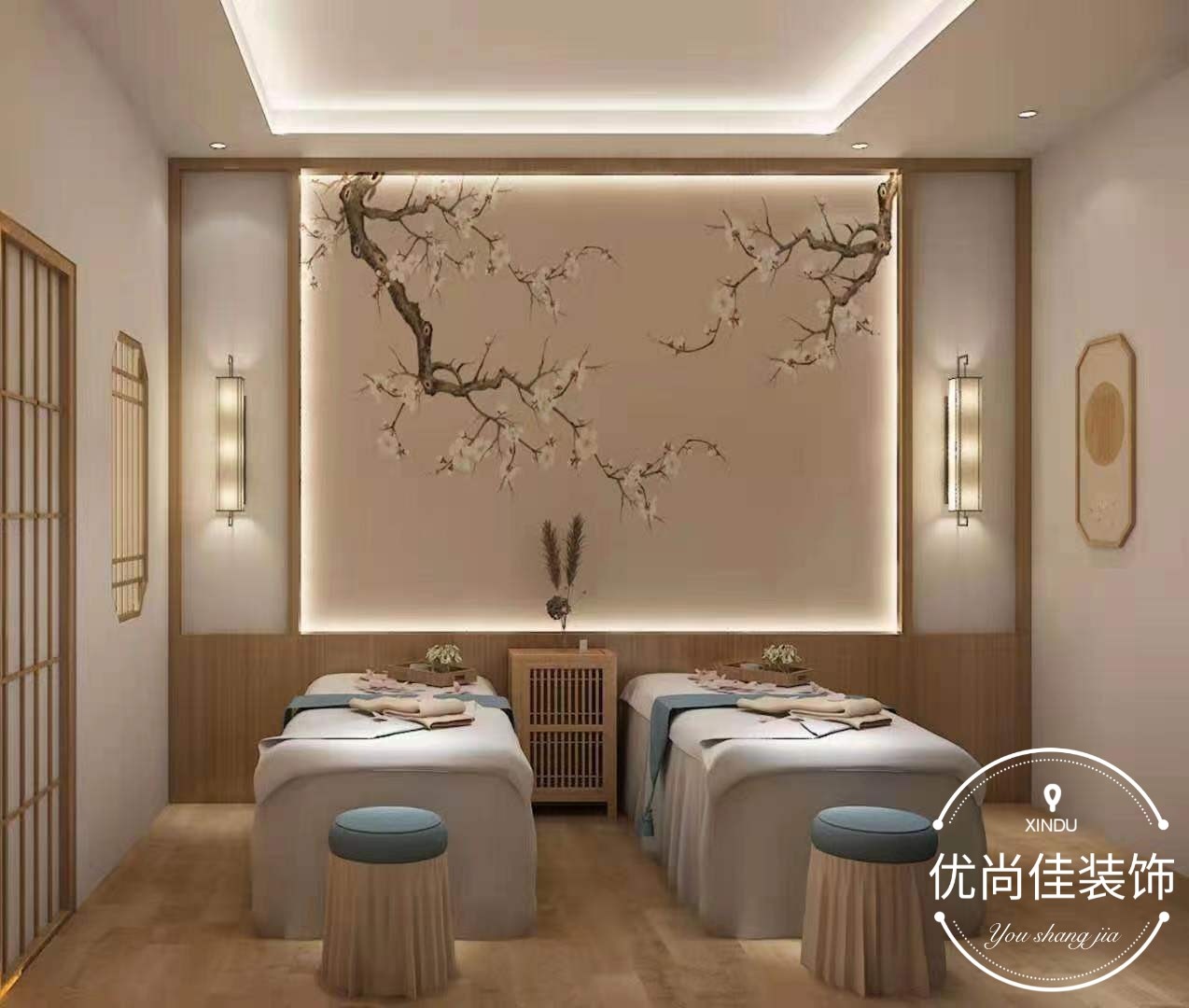 150日式商铺装修装修效果图,养生会所装修案例效果图-美广网(图5)