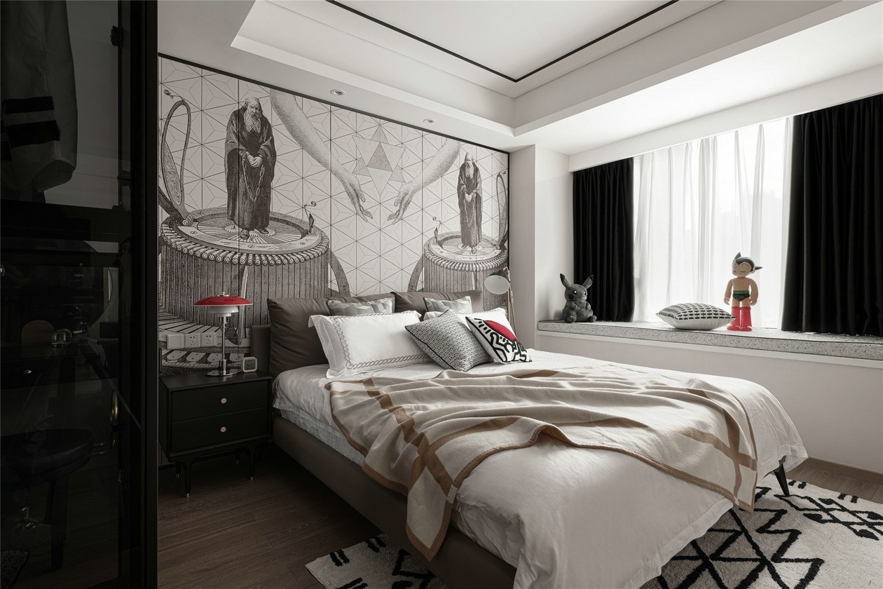 135现代三房装修效果图,135㎡现代风格装修案例效果图-美广网(图3)