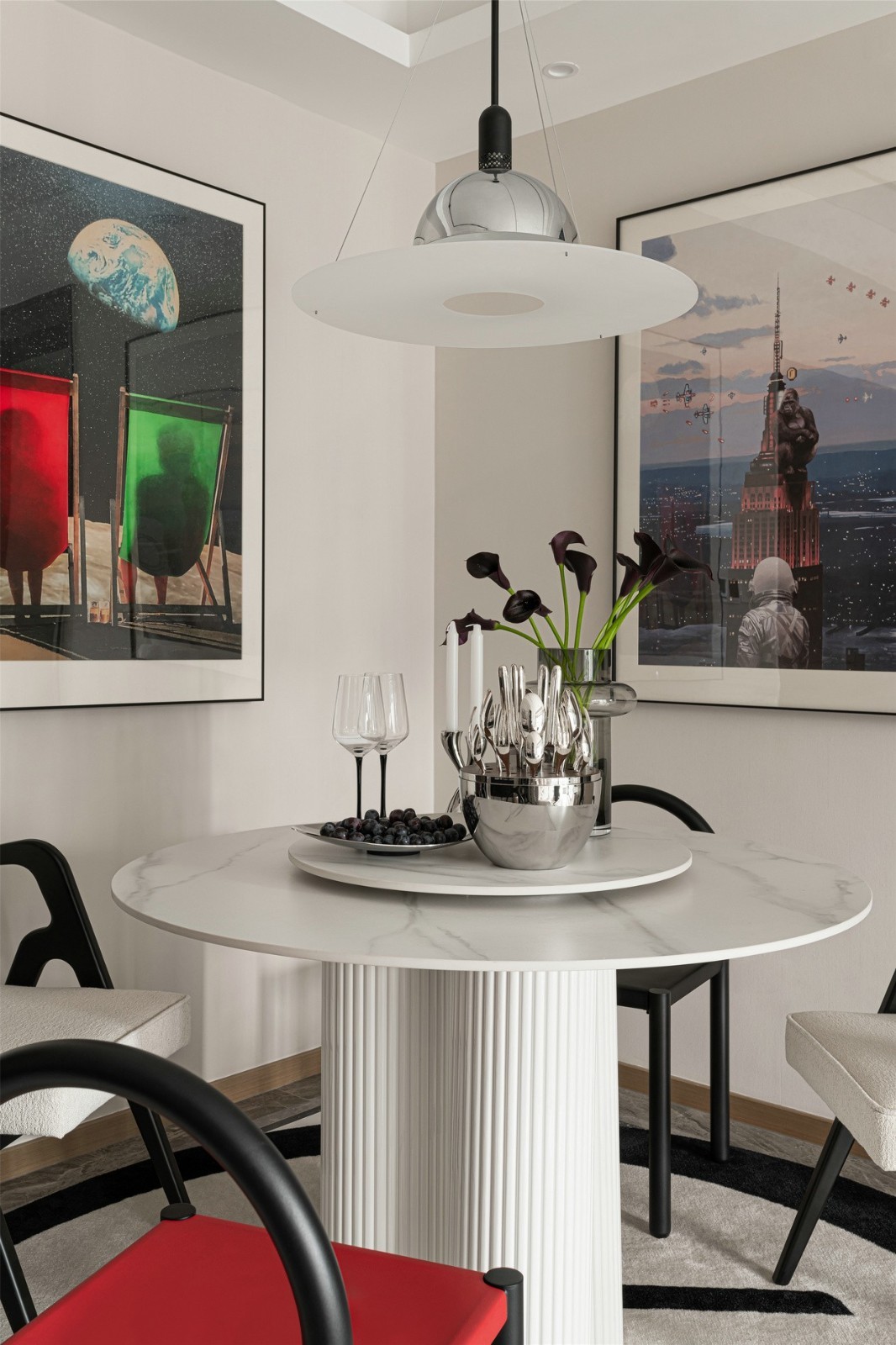 135现代三房装修效果图,135㎡现代风格装修案例效果图-美广网(图5)