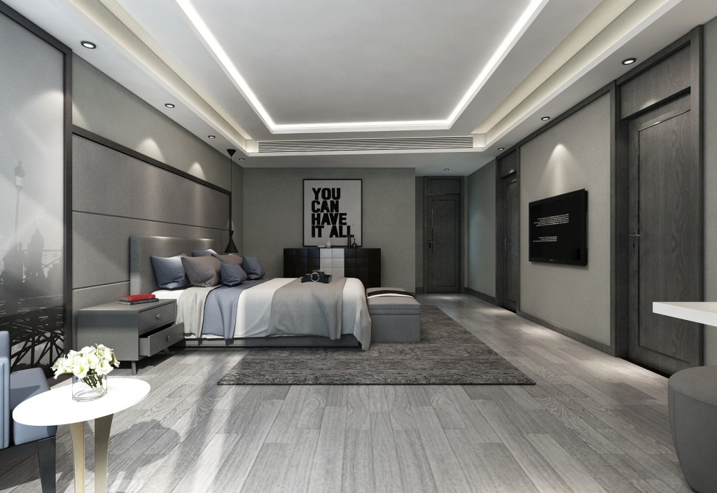 155现代四房装修效果图,155㎡|现代轻奢风装修案例效果图-美广网(图3)