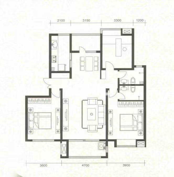 90现代两房装修效果图,现代极简简单明朗装修案例效果图-美广网(图1)