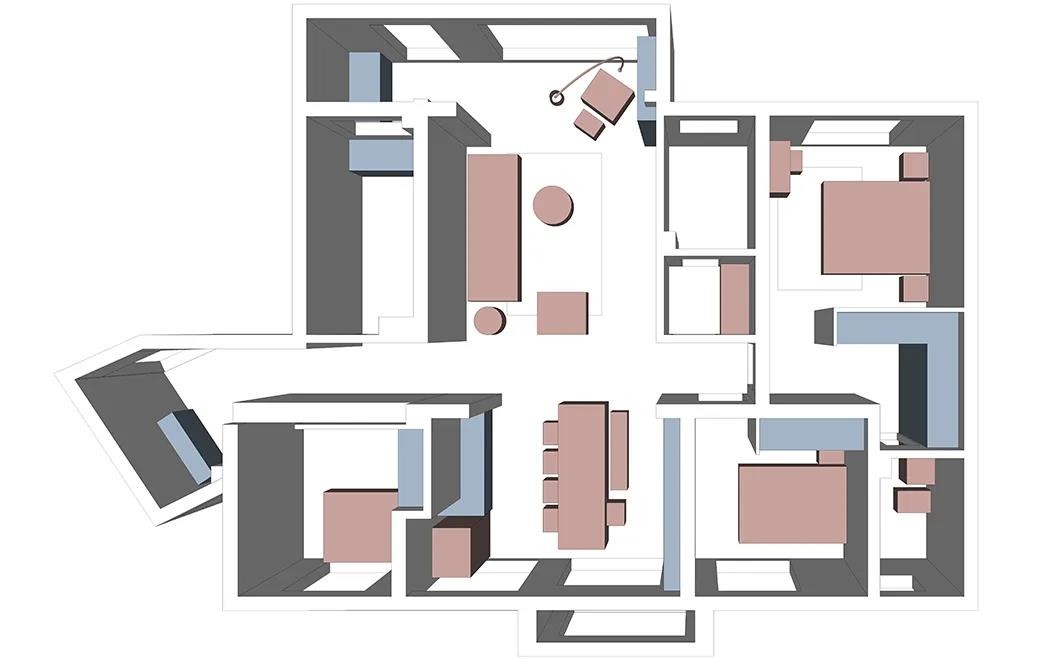 102北欧三房装修效果图,这样的配色，太美了装修案例效果图-美广网(图1)