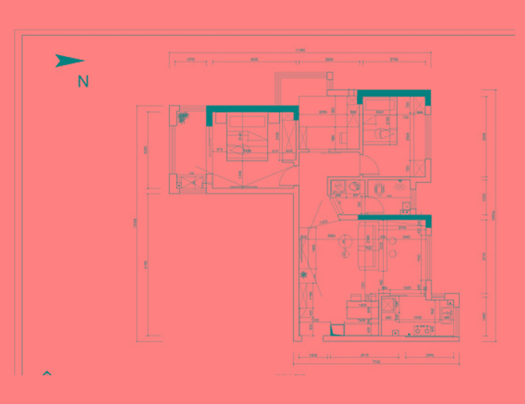108现代三房装修效果图,把自然带回家装修案例效果图-美广网