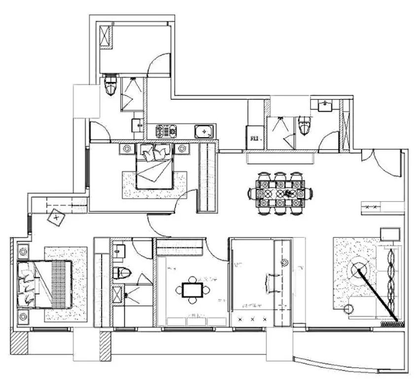 142现代四房装修效果图,142㎡现代简约装修装修案例效果图-美广网(图1)