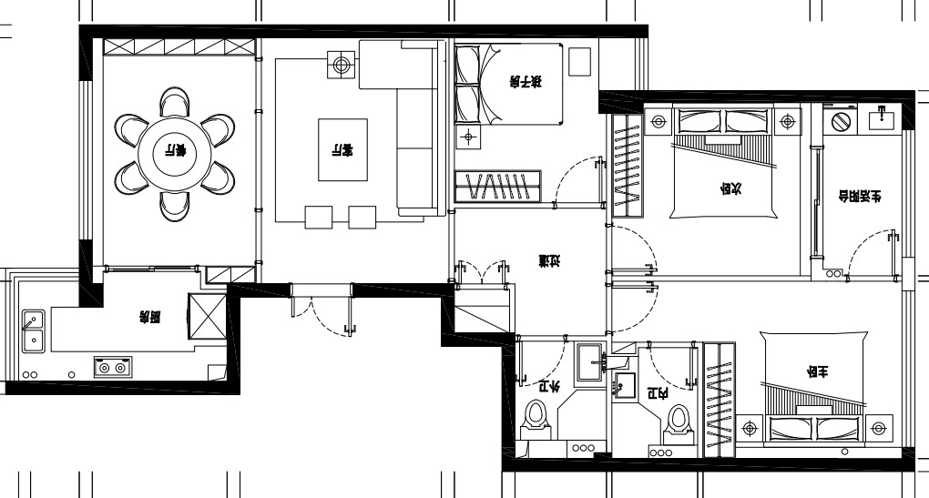 90现代两房装修效果图,黑白灰装修案例效果图-美广网(图1)