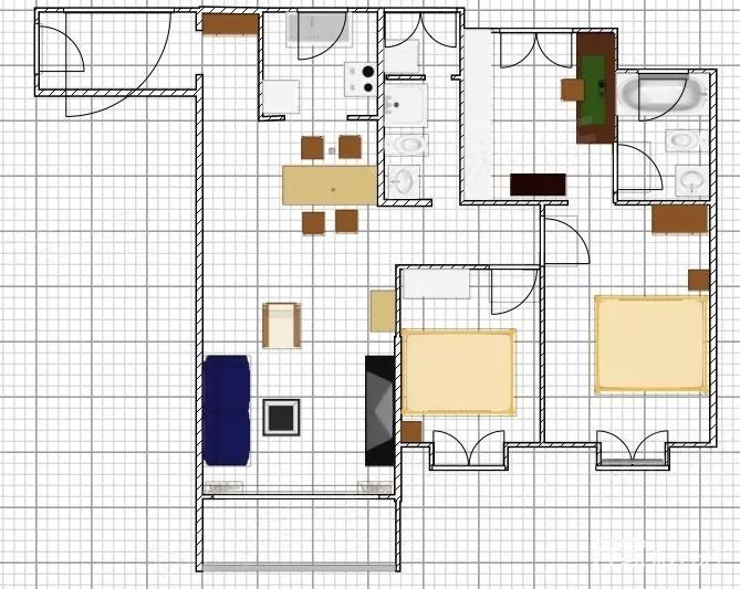 91简欧三房装修效果图,三居室，空间利用到了***装修案例效果图-美广网(图1)