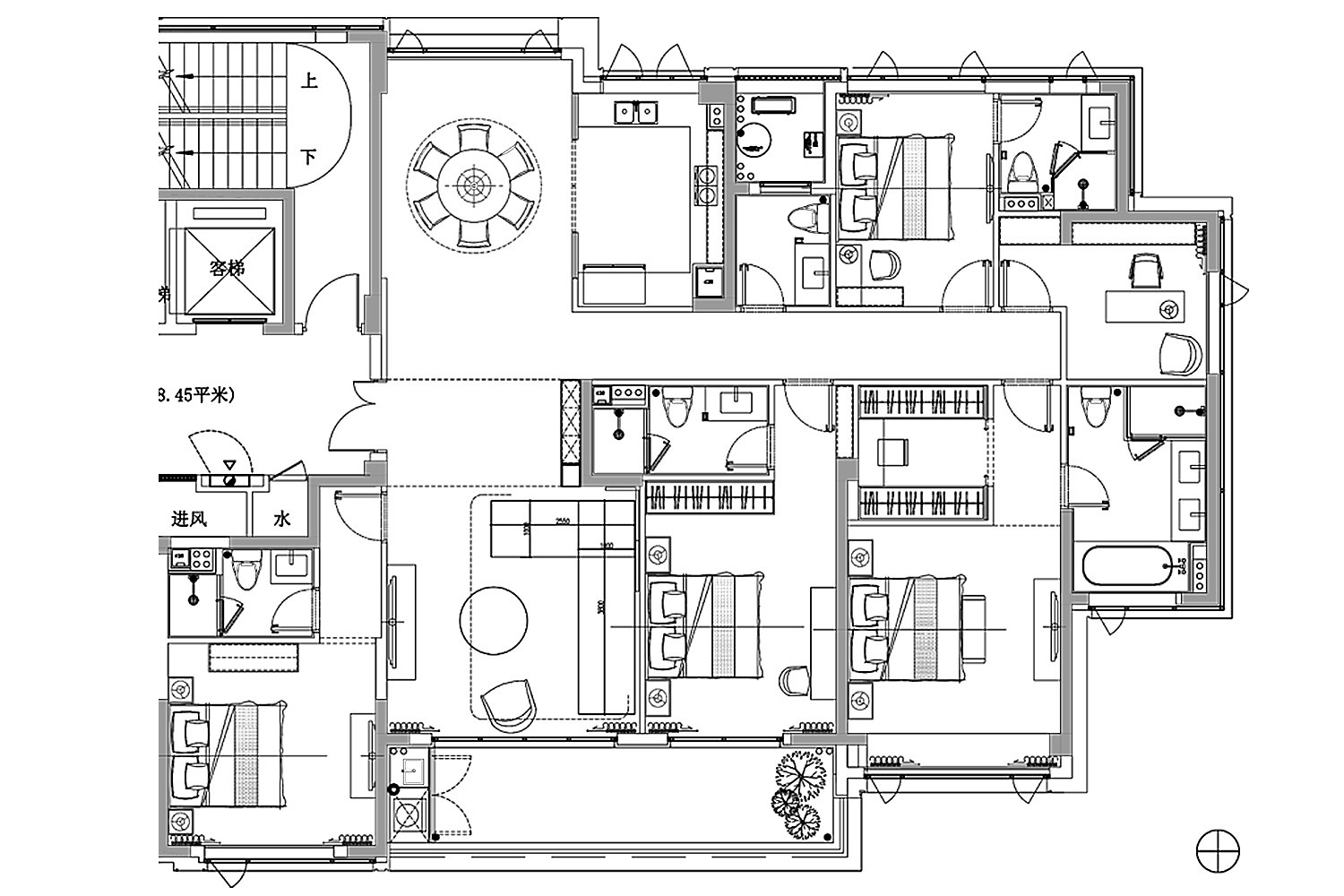 110现代三房装修效果图,现代中式，简雅、怡人装修案例效果图-美广网(图1)