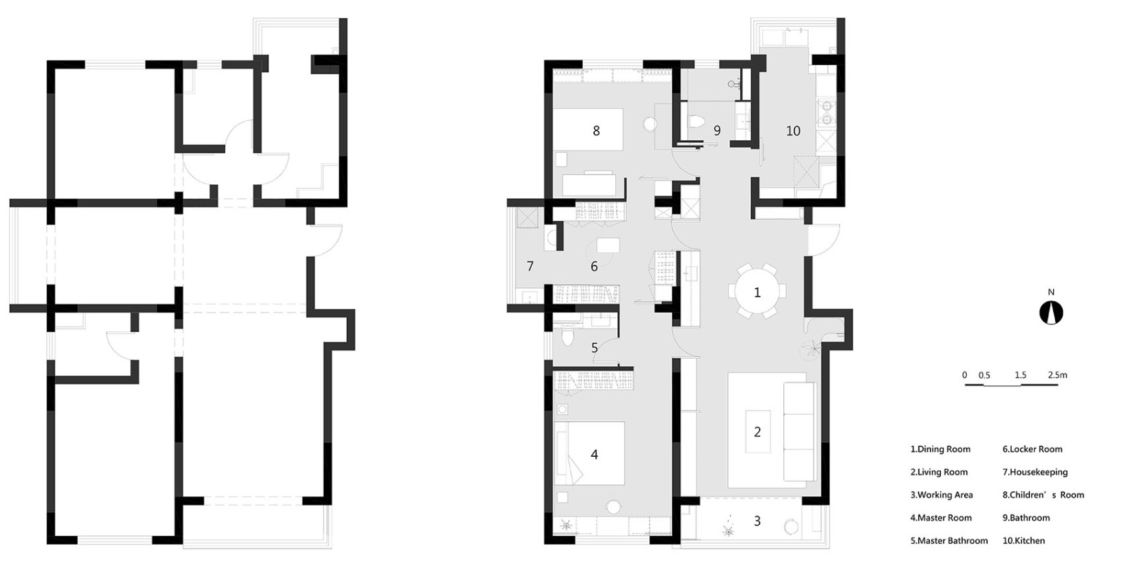 130现代三房装修效果图,现代三居，风雅居装饰装修案例效果图-美广网(图1)