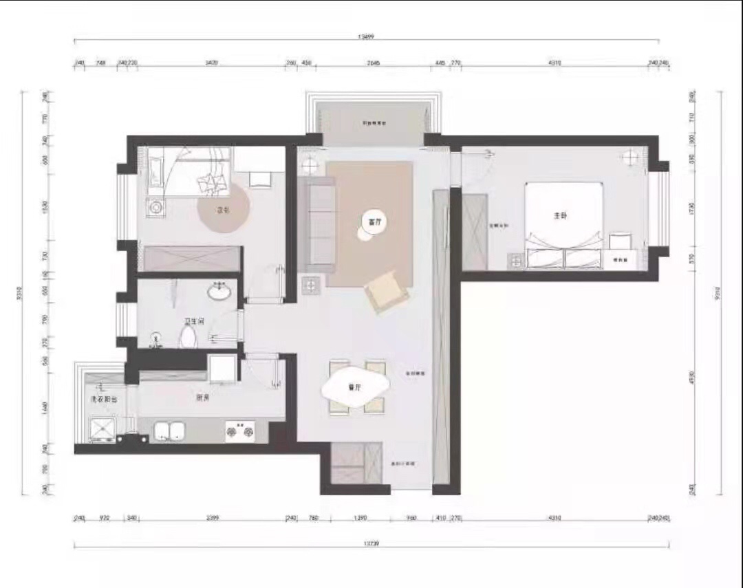 76北欧两房装修效果图,清透温馨个性家装修案例效果图-美广网(图1)